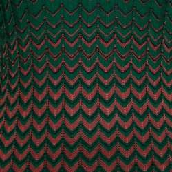 مملوكة مسبقًا M Missoni Multicolor Chevron Patterned Knit V-Neck Dress S  