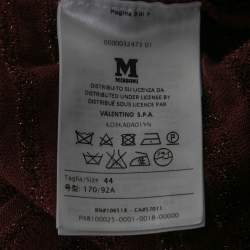 Pre Owned M Missoni Burgundy Lurex Knit Button-Front Cardigan M