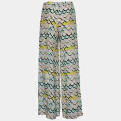 Pre Owned M Missoni Multicolor Printed Silk Palazzo Pants S