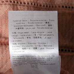 Pre Owned M Missoni Pink Patterned Knit Belted Open Shrug S