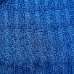 M Missoni Blue Ribbed Knit Open Front Cardigan M