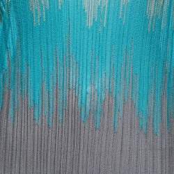 Pre Owned M Missoni Multicolor Patterned Ribbed Knit Midi Dress M