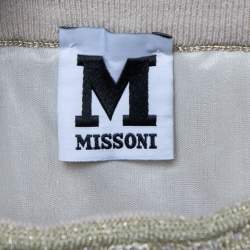 Pre Owned M Missoni Gold Lurex Knit Pleated Maxi Skirt M