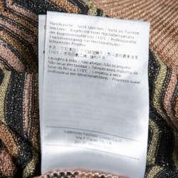 Pre Owned M Missoni Beige Chevron Patterned Lurex Knit Top M