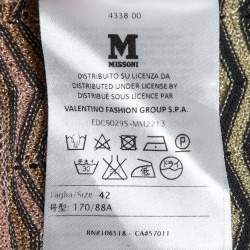 Pre Owned M Missoni Beige Chevron Patterned Lurex Knit Top M