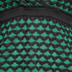 Pre Owned M Missoni Green Patterned Knit V-Neck Top M