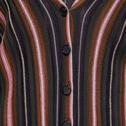 Pre Owned M Missoni Multicolor Striped Patterned Knit Cardigan & Top Set S