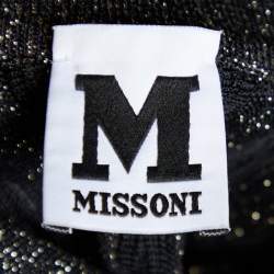 Pre Owned M Missoni Black Lurex Knit Long Sleeve Midi Dress S