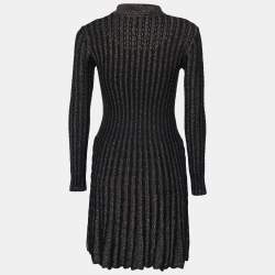 Pre Owned M Missoni Black Lurex Knit Long Sleeve Midi Dress S