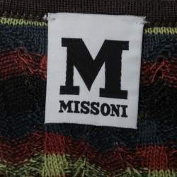 M Missoni Multicolor Patterned Knit Bow Detail Top S