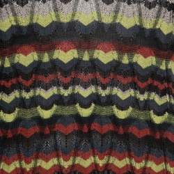 M Missoni Multicolor Patterned Knit Bow Detail Top S