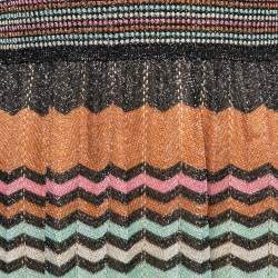 Pre Owned M Missoni Multicolor Patterned Lurex Knit Sleeveless Dress M