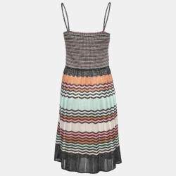 Pre Owned M Missoni Multicolor Patterned Lurex Knit Sleeveless Dress M