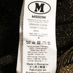 Pre Owned M Missoni Collection Black & Gold Lurex Knit V-Neck Top S
