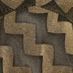 Pre Owned M Missoni Collection Black & Gold Lurex Knit V-Neck Top S