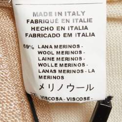 Pre Owned M Missoni Beige Multicolor Patterned Knit Midi Dress S