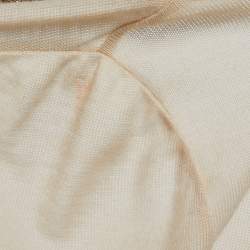 Pre Owned M Missoni Beige Multicolor Patterned Knit Midi Dress S