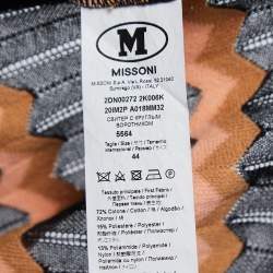 Pre Owned M Missoni Collection Black Chevron Patterned Knit Sweater Top M