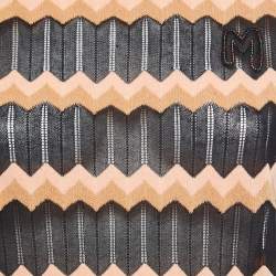 Pre Owned M Missoni Collection Black Chevron Patterned Knit Sweater Top M