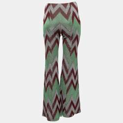 Pre Owned M Missoni Multicolor Chevron Patterned Lurex Knit Pants S