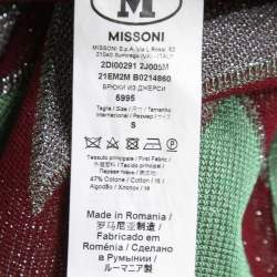 Pre Owned M Missoni Multicolor Chevron Patterned Lurex Knit Pants S