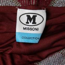 Pre Owned M Missoni Multicolor Chevron Patterned Lurex Knit Pants S