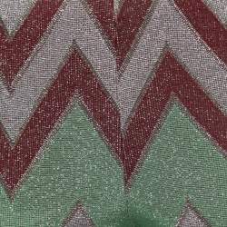 Pre Owned M Missoni Multicolor Chevron Patterned Lurex Knit Pants S