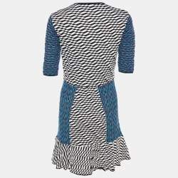 Pre Owned M Missoni Multicolor Patterned Knit Flounce Hem Mini Dress L