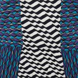 Pre Owned M Missoni Multicolor Patterned Knit Flounce Hem Mini Dress L