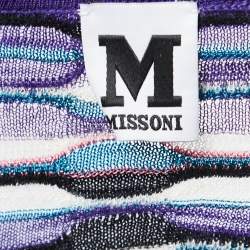 مملوكة مسبقًا M Missoni Purple Striped Knit Button Front Cardigan S