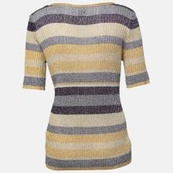 Pre Owned M Missoni Collection Multicolor Striped Lurex Knit Top M