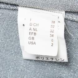 مملوكة مسبقًا M Missoni Silver Knit Cowl Neck Sleeveless Top S