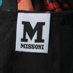 Pre Owned M Missoni Black Printed Synthetic Silk Sleeveless Shift Dress S