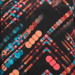 Pre Owned M Missoni Black Printed Synthetic Silk Sleeveless Shift Dress S