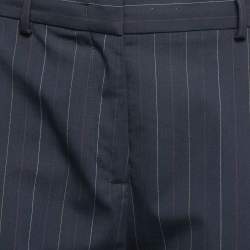 Pre Owned M Missoni Navy Blue/Multicolor Striped Crepe Trousers M