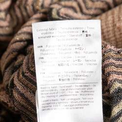 Pre Owned M Missoni Multicolor Chevron Patterned Lurex Knit Long Sleeve Top L