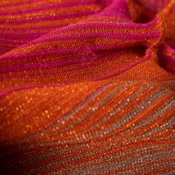 Pre Owned M Missoni Multicolor Striped Patterned Lurex Knit Maxi Skirt M