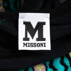 Pre Owned M Missoni Multicolor Patterned Knit Sleeveless Flared Dress S