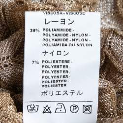 Pre Owned M Missoni Gold Scalloped Patterned Lurex Knit Top M