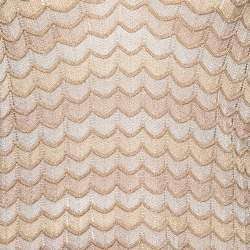 Pre Owned M Missoni Gold Scalloped Patterned Lurex Knit Top M