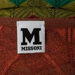Pre Owned M Missoni Multicolor Chevron Patterned Knit Flared Dress M