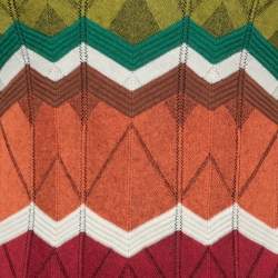 Pre Owned M Missoni Multicolor Chevron Patterned Knit Flared Dress M