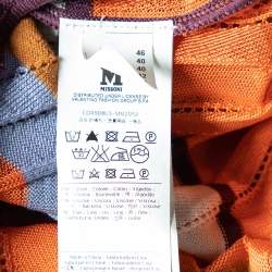 Pre Owned M Missoni Multicolor Pattered Cotton Knit Blouse L