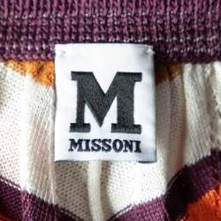 Pre Owned M Missoni Multicolor Pattered Cotton Knit Blouse L