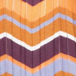 Pre Owned M Missoni Multicolor Pattered Cotton Knit Blouse L