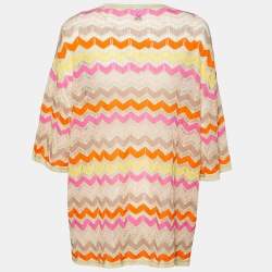 Pre Owned M Missoni Multicolor Lurex Cotton Knit Top L