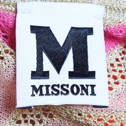 Pre Owned M Missoni Multicolor Lurex Cotton Knit Top L