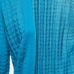 Pre Owned M Missoni Teal Blue Knit Open Cardigan S
