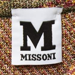 Pre Owned M Missoni Multicolor Patterned Lurex Knit Sleeveless Bodycon Dress M