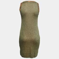 Pre Owned M Missoni Multicolor Patterned Lurex Knit Sleeveless Bodycon Dress M